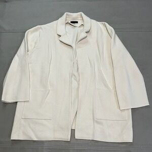J. Crew Sophie Open Front Sweater Blazer Cream Knit Jacket Merino XL Old Money‎